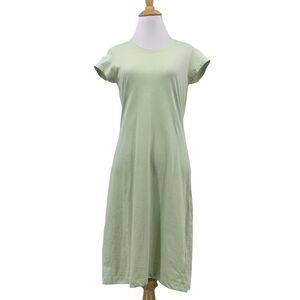 Patagonia Dress Womens M Medium Green Tea Organic Cotton Cap Sleeve Crew Neck